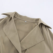 Load image into Gallery viewer, Womens Autumn Khaki Double Breasted Collar Trench Casual Jacket Coat
