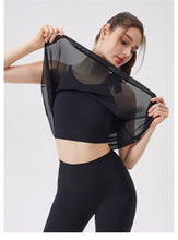 Load image into Gallery viewer, Womens Cloud Mesh Yoga Fixed Chest Pad Workout Top Shockproof Running Sports Bra Vest
