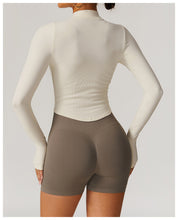 Load image into Gallery viewer, Womens Sollinarry Stand Collar Long Sleeve Zipper Yoga Jacket Women Tight Quick Drying Yoga Clothes Outdoor Fitness Sports Top
