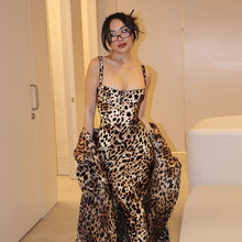 Load image into Gallery viewer, Summer Street Slim Leopard Print Printed Sexy Sling Dress
