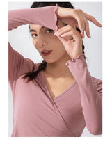 Load image into Gallery viewer, Tight Workout Clothes Women Solid Color Sports Top Running Long Sleeve T Shirt Outer Wear Elastic Yoga Clothes Autumn
