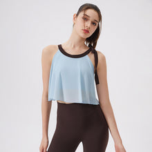 Load image into Gallery viewer, Womens Cloud Mesh Yoga Fixed Chest Pad Workout Top Shockproof Running Sports Bra Vest
