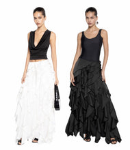 Load image into Gallery viewer, Spring Summer Romantic Chic Layered Irregular Asymmetric Ruffled A line Skirt
