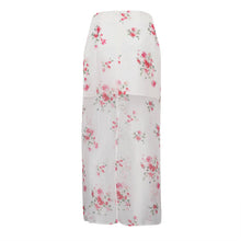 Load image into Gallery viewer, Womens Digital Printed See Through Lace High Waist Slit Double Layer Office Hip Skirt
