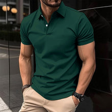 Load image into Gallery viewer, Summer Short Sleeve Polo Shirt Men Solid Color Button Lapel Button Top
