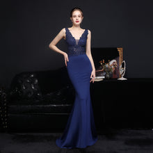 Load image into Gallery viewer, Wedding Diamond Toast Dress Bride Long Appreciation Dinner Fishtail Dress Evening Dress
