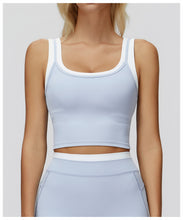 Load image into Gallery viewer, 2pc Set -  Split Vest Contrast Color Nude Feel Running Exercise Underwear Casual Top
