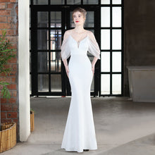 Load image into Gallery viewer, Wedding Toast Dress Bride Long Sling Appreciation Dinner Slim-Fit Fishtail Car Model Exhibition Dress Formal Gown
