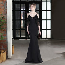 Load image into Gallery viewer, Wedding Toast Dress Bride Long Sling Appreciation Dinner Slim-Fit Fishtail Car Model Exhibition Dress Formal Gown
