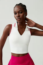 Load image into Gallery viewer, Stand Collar Tennis Women Yoga Fitness Running Top Quick Drying Sleeveless Vest with Chest Pad
