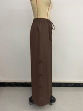 Load image into Gallery viewer, Womens Casual Simple Lace up Thin Solid Color Loose Wide Leg Pants
