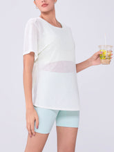Load image into Gallery viewer, Womens Summer Bunchy Yarn Hollow Out Cutout Back -  Loose Yoga Blouse - Breathable Lightweight - Plus Size T shirt - Casual Sports Short Sleeve

