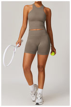 Load image into Gallery viewer, Womens Sollinarry Seamless Tight I Shaped Beauty Back Yoga Vest One Piece Belly Covering Sports Top Yoga Clothes
