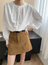 Load image into Gallery viewer, Early Autumn Suede High Grade Large Pocket Slimming A line Skirt

