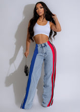 Load image into Gallery viewer, Light Blue Denim Blue and Red
