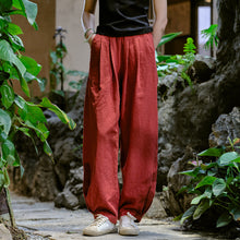 Load image into Gallery viewer, Womens - Cotton Linen - Spring/ Summer - Artistic Stone Washed Loose Slimming Pants
