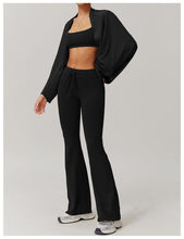 Load image into Gallery viewer, Womens Sollinarry Fitness Sports Long-Sleeved Top off Shoulder Batwing Sleeve Outer Wear Casual Long Sleeves Yoga Blouse
