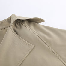 Load image into Gallery viewer, Womens Autumn Khaki Double Breasted Collar Trench Casual Jacket Coat
