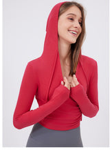 Load image into Gallery viewer, Womens Slim Fit Slimming Sweet Sexy Wear Workout Clothes Running Yoga Slimming Long Sleeves Quick Drying Exercise T Shirt Top
