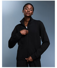 Load image into Gallery viewer, Womens Waffle Slim Fit Stand Collar Sports Jacket Casual Loose Stitching Autumn Cardigan
