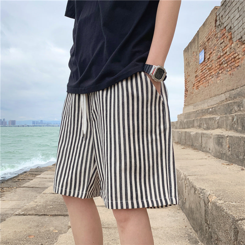 Mens Thin Striped Casual Outdoor Shorts