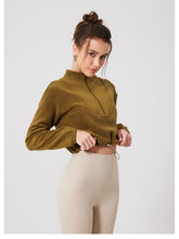 Load image into Gallery viewer, Womens Fitness Cold Proof Keep Warm Outerwear Running Sports Workout Clothes Polar Fleece Long Sleeve Yoga Wear Jacket
