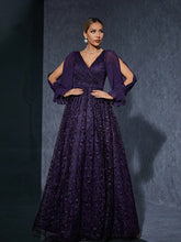Load image into Gallery viewer, V neck Long Sleeved Dress Performance Host Elegant Evening Dress Slim Prom Dress
