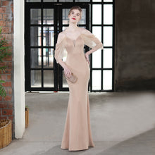 Load image into Gallery viewer, Wedding Toast Dress Bride Long Sling Appreciation Dinner Slim-Fit Fishtail Car Model Exhibition Dress Formal Gown
