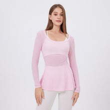 Load image into Gallery viewer, Womens Tight Sports Long Sleeved Round Neck Mid Length Sexy Slim Workout Clothes Internet Celebrity Quick Drying Clothes Yoga T-shirt Top
