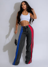 Load image into Gallery viewer, Black Denim Blue and Red
