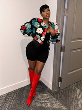 Load image into Gallery viewer, Womens Autumn Winter Retro Three Dimensional Floral Loose Single Breasted Cardigan Short Coat Trend Clip 3D Rose
