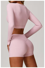 Load image into Gallery viewer, Nude Feel Tight Yoga Long Sleeve Shockproof Sports Hollow Out Cutout T shirt Running Workout Yoga Top
