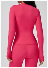 Load image into Gallery viewer, Sollinarry Brushed Long Sleeve Yoga Clothes round Neck Slim Fitness Clothes Outdoor Running Sport Long Sleeve T shirt
