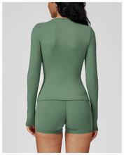 Load image into Gallery viewer, Sollinarry Brushed Long Sleeve Yoga Clothes round Neck Slim Fitness Clothes Outdoor Running Sport Long Sleeve T shirt
