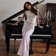 Load image into Gallery viewer, Womens Summer Fresh Floral Print Beach Vacation Slim Fit Draping High Waist Long Skirt
