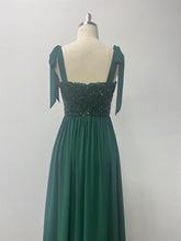 Load image into Gallery viewer, Sequined Stitching Chiffon High Slit Party Birthday Evening Gown Tied Strap Backless Prom a Swing Dress
