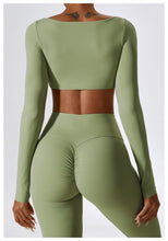 Load image into Gallery viewer, Sexy Nude Feel Long Sleeve Yoga Wear Outdoor Running Exercise T shirt Quick Drying Tight Workout Clothes Top

