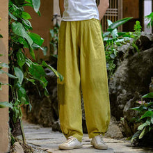 Load image into Gallery viewer, Womens - Cotton Linen - Spring/ Summer - Artistic Stone Washed Loose Slimming Pants
