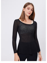 Load image into Gallery viewer, Womens Tight Sports Long Sleeved Round Neck Mid Length Sexy Slim Workout Clothes Internet Celebrity Quick Drying Clothes Yoga T-shirt Top
