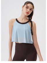 Load image into Gallery viewer, Womens Cloud Mesh Yoga Fixed Chest Pad Workout Top Shockproof Running Sports Bra Vest
