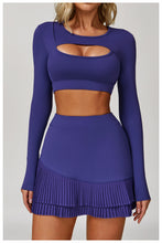 Load image into Gallery viewer, Nude Feel Tight Yoga Long Sleeve Shockproof Sports Hollow Out Cutout T shirt Running Workout Yoga Top
