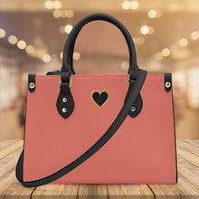 Load image into Gallery viewer, Ti Amo I love you - Exclusive Brand - Australian Coral - Luxury Women PU Tote Bag - Black Straps
