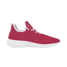 Load image into Gallery viewer, Ti Amo I love you - Exclusive Brand - Viva Magenta - Double White Heart - Lightweight Mesh Knit Sneaker - White Soles
