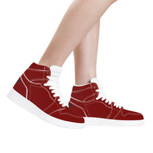 Load image into Gallery viewer, Ti Amo I love you - Exclusive Brand - Dark Burgundy - Skeleton Hands with Heart - High Top Synthetic Leather Sneaker
