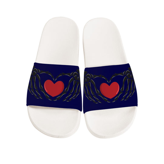 Ti Amo I love you - Exclusive Brand - Stratos - Skeleton Hands with Heart -  Slide Sandals - White Soles