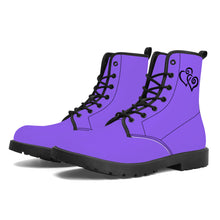 Load image into Gallery viewer, Ti Amo I love you - Exclusive Brand - Heliotrope 3 - Double Black Heart - Synthetic Leather Boots
