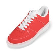 Load image into Gallery viewer, Ti Amo I love you - Exclusive Brand - Red Orange - Skelton Hands with Heart - Transparent Low Top Air Force Leather Shoes
