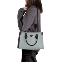 Load image into Gallery viewer, Ti Amo I love you - Exclusive Brand - Ash Grey - Luxury Womens PU Tote Bag - Black Straps
