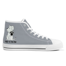 Load image into Gallery viewer, Ti Amo I love you  - Exclusive Brand - Gray Chateau - Talk to the Paw - High-Top Canvas Shoes - White
