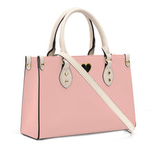 Load image into Gallery viewer, Ti Amo I love you - Exclusive Brand - Peachy Pink- Luxury Womens PU Tote Bag - Cream Straps
